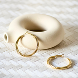 PENDIENTES ARO DORADOS TRENZADOS