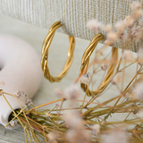 PENDIENTES ARO DORADOS TRENZADOS