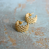 PENDIENTES DE MALLA DORADOS