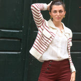 CHAQUETA RAYAS BURDEO