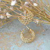 PENDIENTES DE MALLA DORADOS