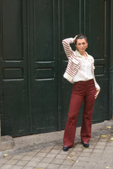 CHAQUETA RAYAS BURDEO