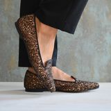 ZAPATO SLIPPER GASTÓN BROWN GLITTER