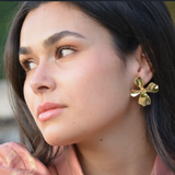 PENDIENTES FLOR RETRO ORO