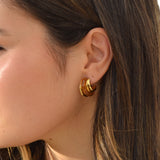 PENDIENTES AROS ÁMBAR RETRO