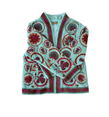 CHAQUETA BORDADOS INDIOS TURQUESA