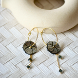 PENDIENTES FLOR  LOTO NÁCAR MEDIANOS