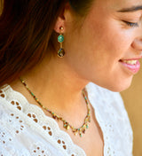 PENDIENTES PIEDRAS VERDE Y AZUL