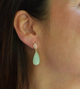 PENDIENTES DE PIEDRA EN GOTA VERDE