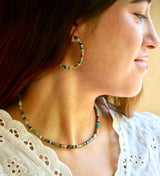 PENDIENTES ARO DE CUENCAS DE COLORES