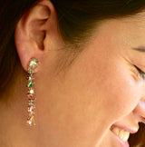 PENDIENTES LARGOS DE CRISTALES STRASS EN COLORES
