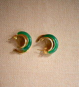 PENDIENTES AROS VERDE RETRO