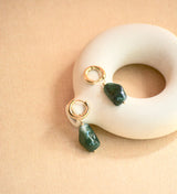 PENDIENTES AROS EN GOTA VERDE