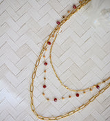 COLLAR CADENA TRIPLE GARNACHA