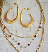 COLLAR CADENA TRIPLE GARNACHA