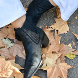 BOTIN DE PIEL NEGRO EN ACABADO PELO