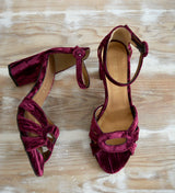 SANDALIA VELVET GRANATE LAUREN