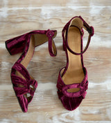 SANDALIA VELVET GRANATE LAUREN