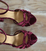 SANDALIA VELVET GRANATE LAUREN