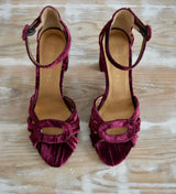 SANDALIA VELVET GRANATE LAUREN