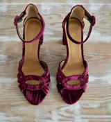 SANDALIA VELVET GRANATE LAUREN