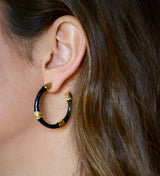 PENDIENTES ARO BAMBÚ NEGRO