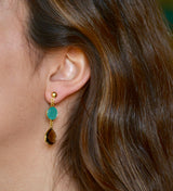 PENDIENTES PIEDRAS VERDE Y AZUL