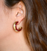 PENDIENTES AROS GARNACHA RETRO