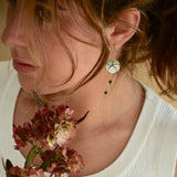 PENDIENTES FLOR  LOTO NÁCAR MEDIANOS