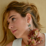 PENDIENTES FLOR  LOTO NÁCAR MEDIANOS