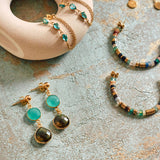 PENDIENTES PIEDRAS VERDE Y AZUL