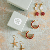 PENDIENTES AROS GARNACHA RETRO