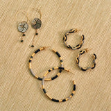 PENDIENTE RAYAS NEGRO Y GRIS