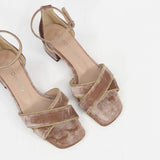 Sandalia de tacón de mujer Sara terciopelo - Mardecleo