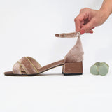 Sandalia de tacón de mujer Sara terciopelo - Mardecleo