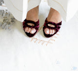 SANDALIA VELVET GRANATE LAUREN