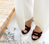 SANDALIA VELVET GRANATE LAUREN