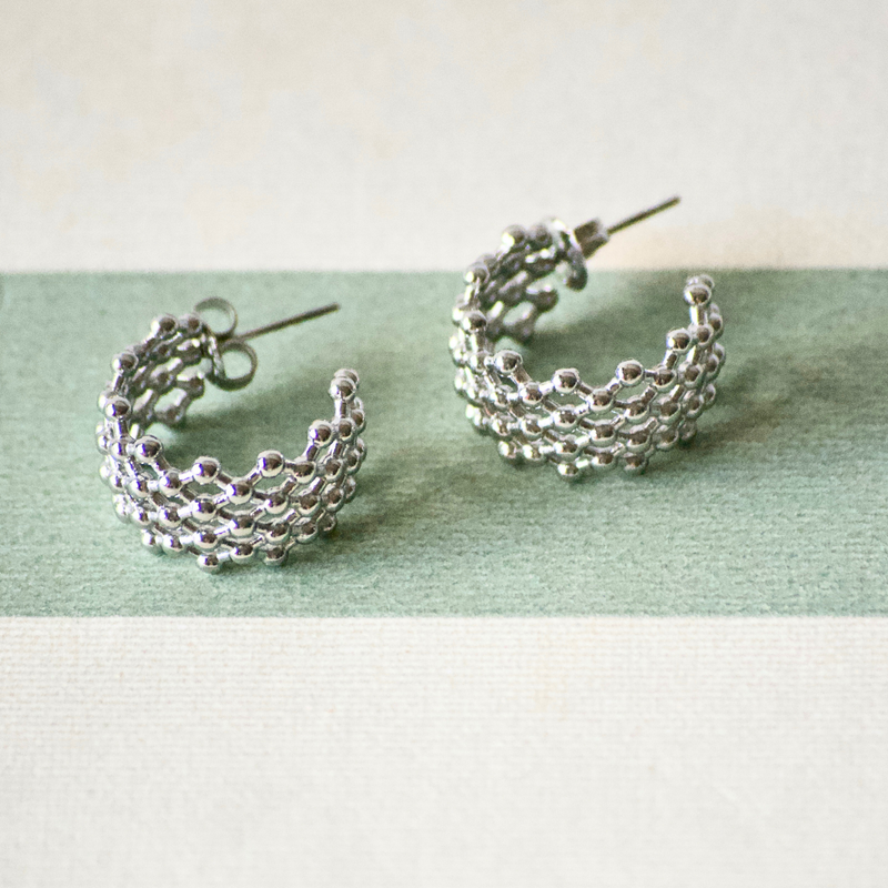 PENDIENTES DE MALLA PLATEADOS
