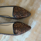 ZAPATO  SLIPPER GASTÓN BROWN GLITTER