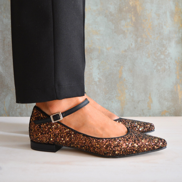 ZAPATO GLITTER  BROWN SOFIA