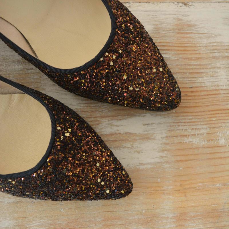 ZAPATO GLITTER  BROWN SOFIA