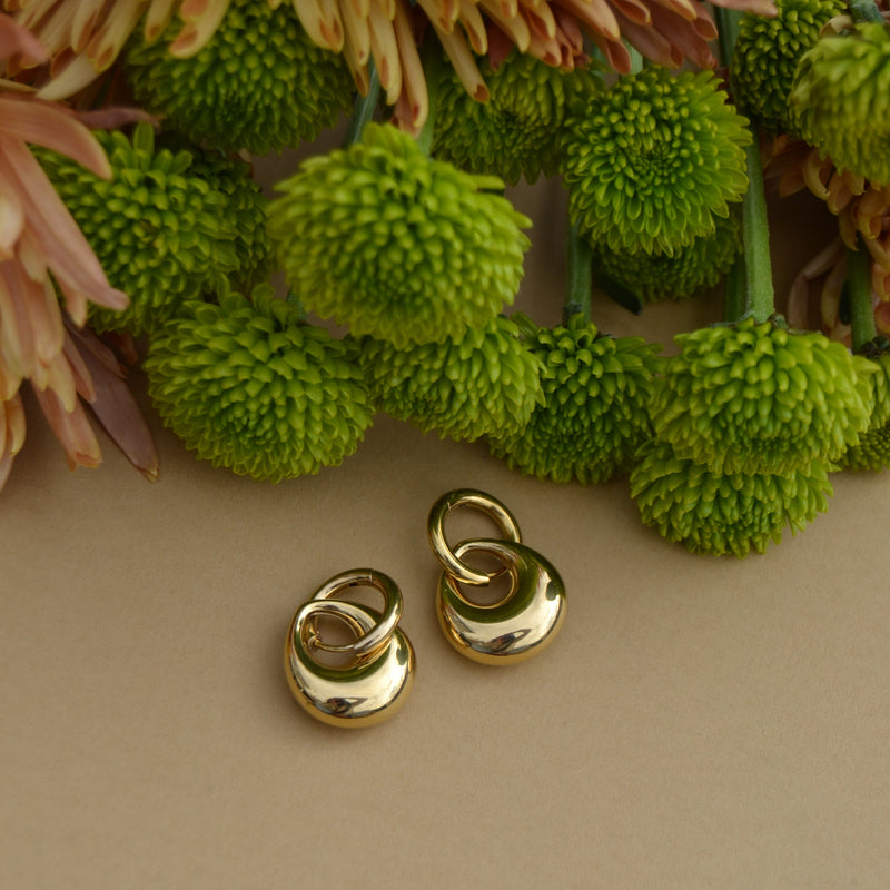 PENDIENTES AROS SEMILUNA ORO