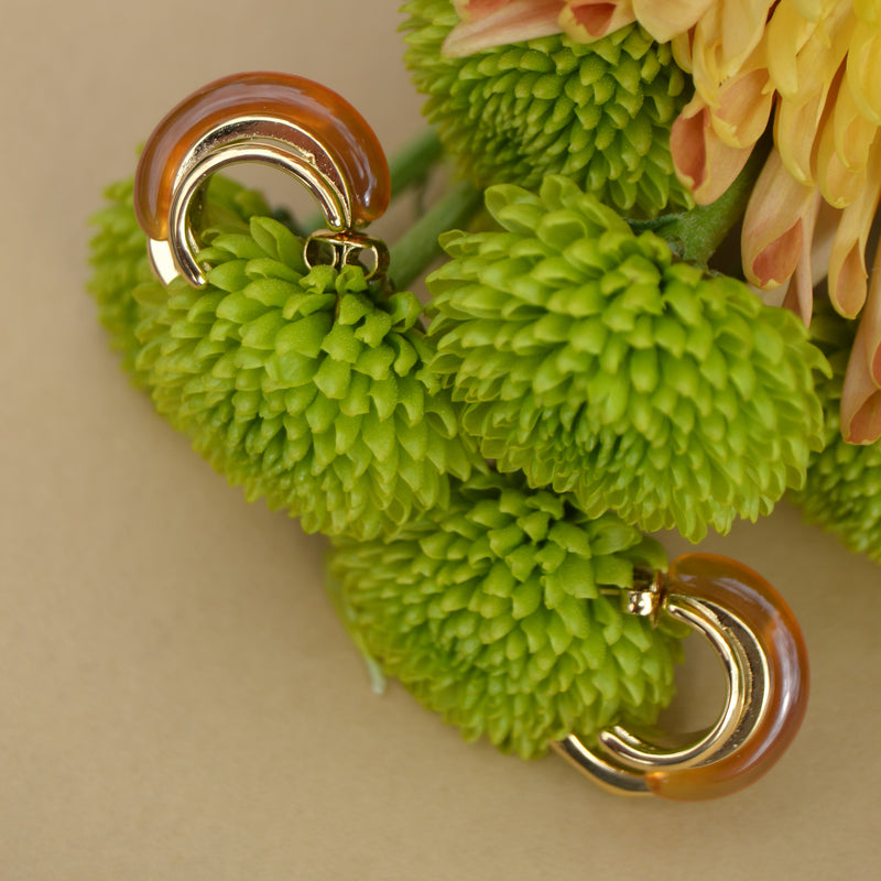 PENDIENTES AROS ÁMBAR RETRO