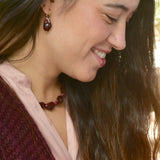 PENDIENTES AROS EN GOTA GRANATE