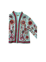 CHAQUETA BORDADOS INDIOS TURQUESA