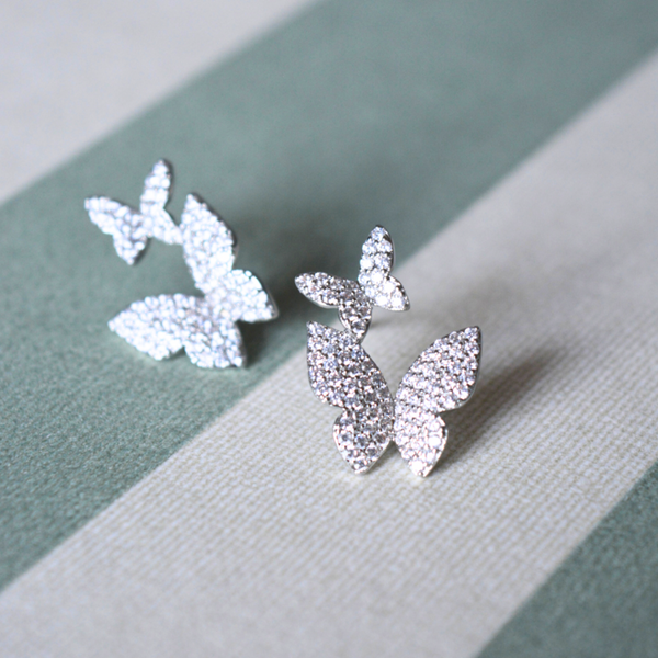 PENDIENTES PLATEADO MARIPOSA