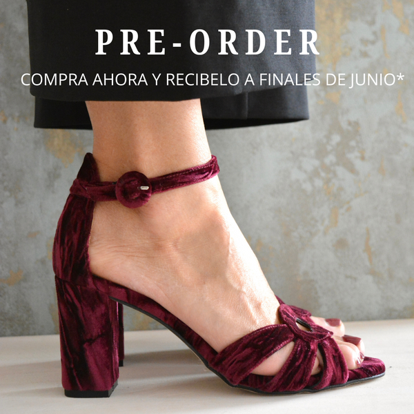 SANDALIA VELVET GRANATE LAUREN