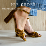 SANDALIA VELVET OCRE LAUREN