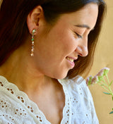 PENDIENTES LARGOS DE CRISTALES STRASS EN COLORES