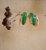 PENDIENTES AROS  VERDE RETRO